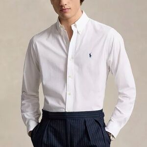 Polo Ralph Lauren Men's Classic-Fit Stretch Poplin Shirt in White Size M